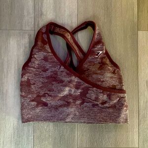 Gymshark Camo Sports Bra in Purple. Size M. Excellent condition!